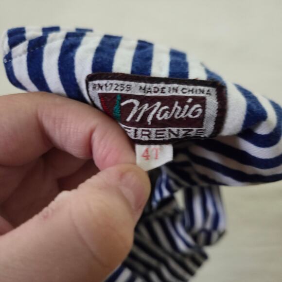 Vintage Navy + White Striped Shortalls 2t/3t - Picture 4 of 5